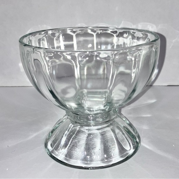 VTG Libbey Ribbed Optic Compote Dessert Ice Cream Pedestal Bowl Candy Dish - Picture 2 of 6